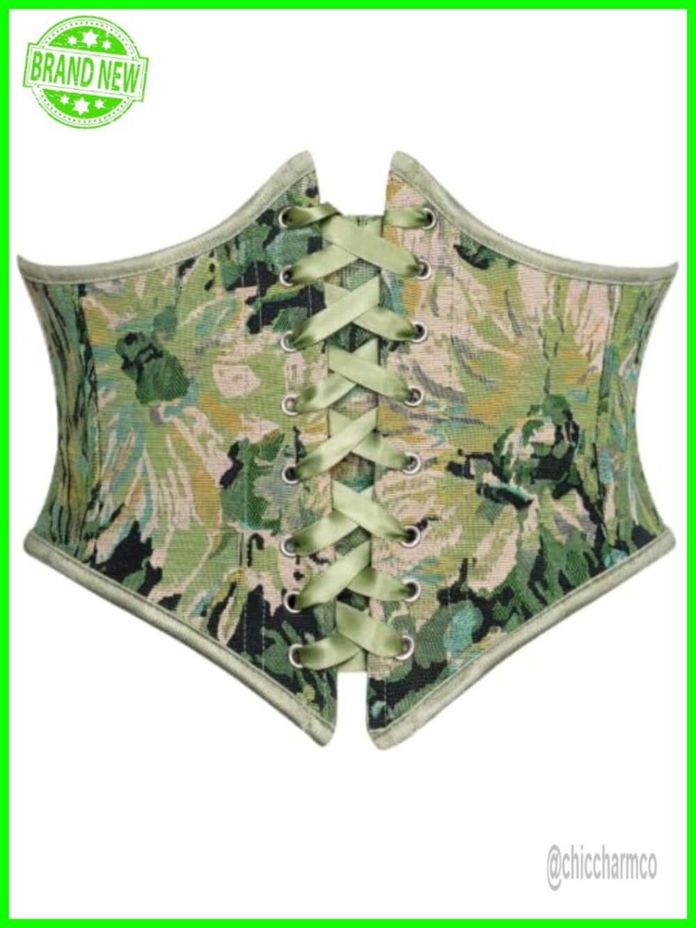 Renaissance Floral Lace Up Corset Belt Underbust Waist Shaper